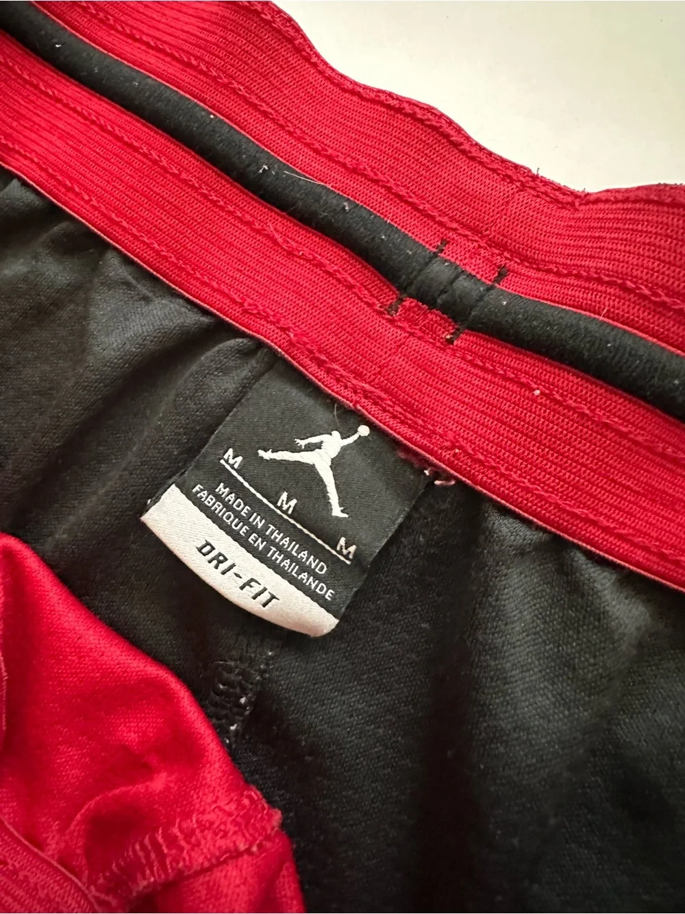 Jordan Red and Black Mesh Basketball Shorts with Jumpman